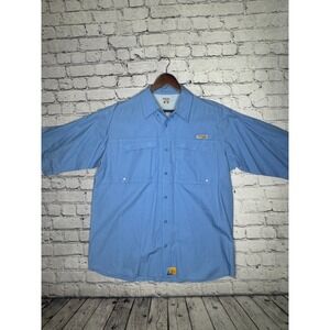 Columbia PFG Performance Fishing Gear Blue Button Up Shirt Men's Size Large